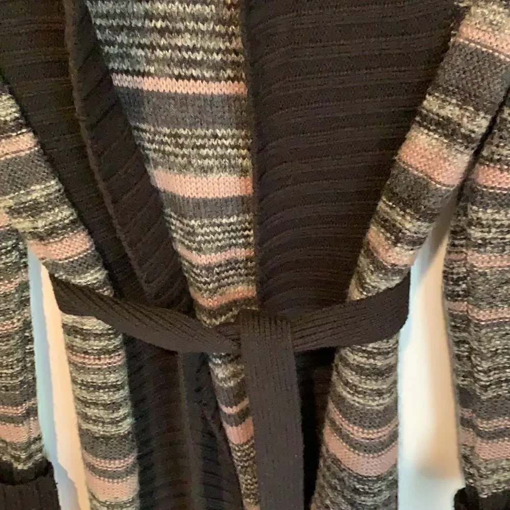 Caslon black and pink sweater coat